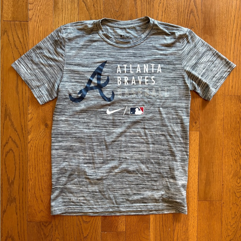 Nike Gray Atlanta Braves Baseball Performance Tee